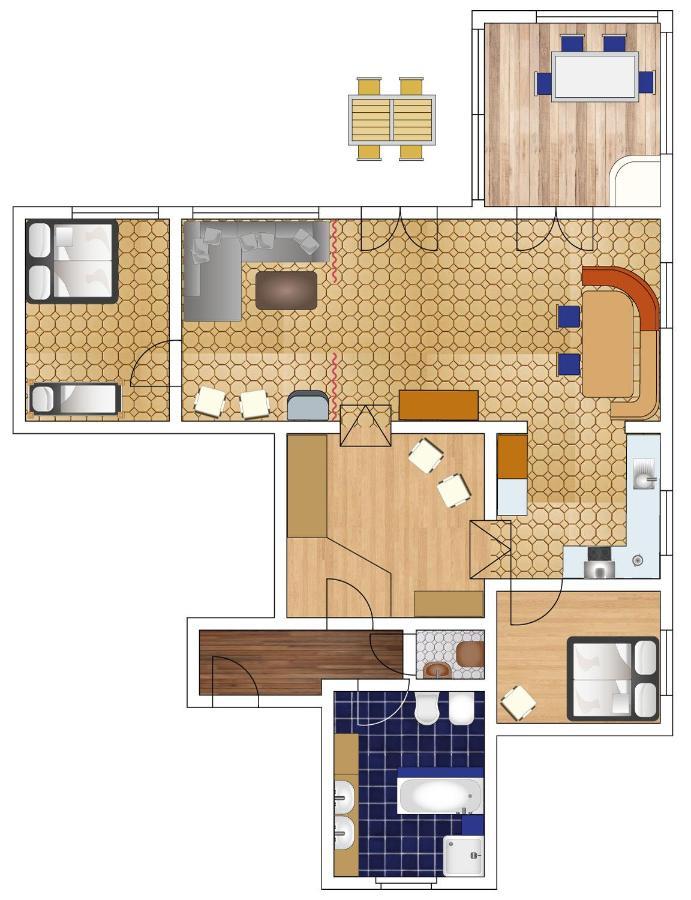Apartment Rosaklein-30m2 & Rubinagross-100m2
