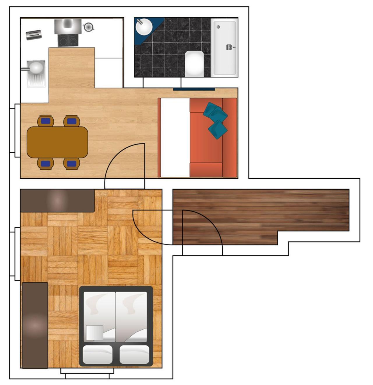 Rosaklein-30m2 & Rubinagross-100m2